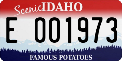 ID license plate E001973