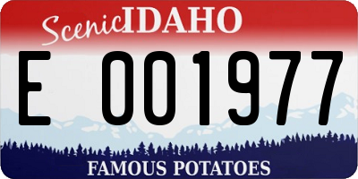 ID license plate E001977