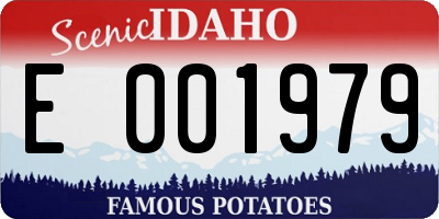 ID license plate E001979