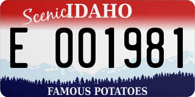 ID license plate E001981