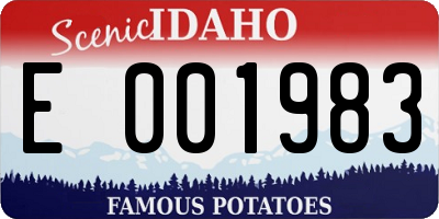 ID license plate E001983