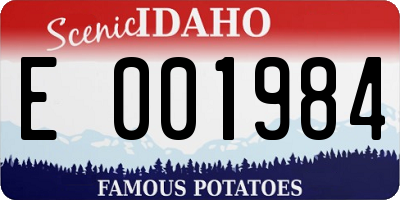 ID license plate E001984