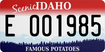 ID license plate E001985