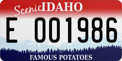 ID license plate E001986
