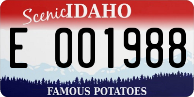 ID license plate E001988