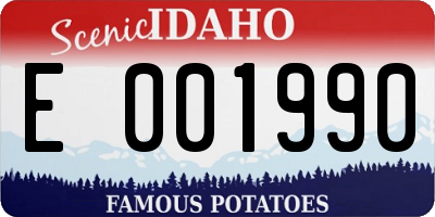 ID license plate E001990