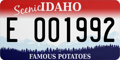 ID license plate E001992