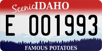 ID license plate E001993