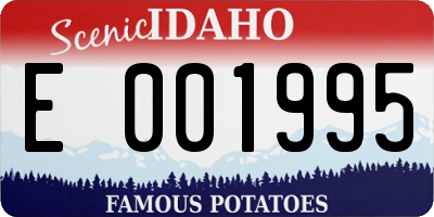 ID license plate E001995