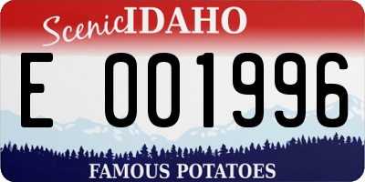 ID license plate E001996