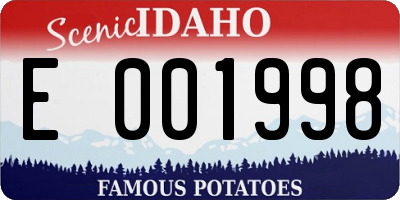 ID license plate E001998