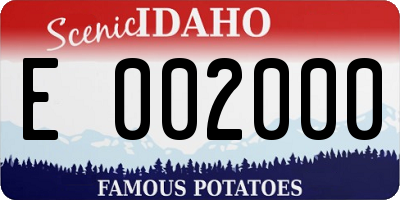 ID license plate E002000