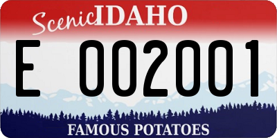 ID license plate E002001