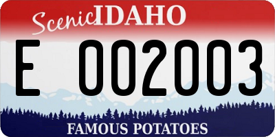 ID license plate E002003