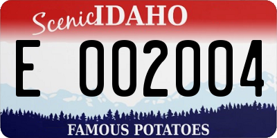 ID license plate E002004