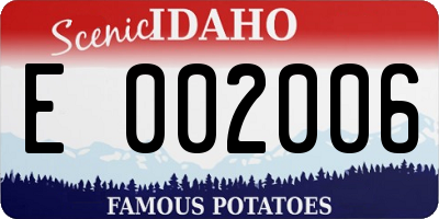 ID license plate E002006