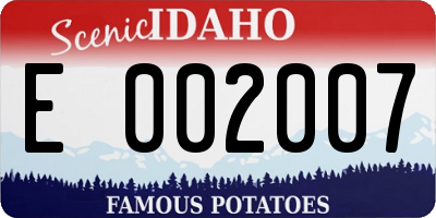 ID license plate E002007