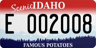 ID license plate E002008