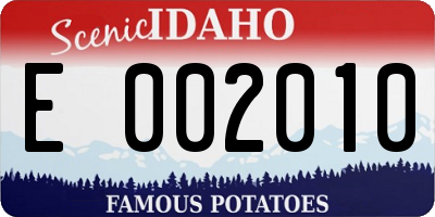 ID license plate E002010