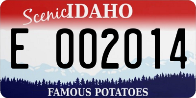 ID license plate E002014