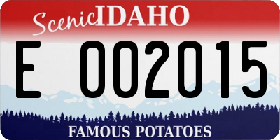 ID license plate E002015