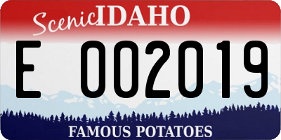 ID license plate E002019