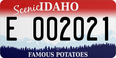 ID license plate E002021