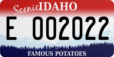 ID license plate E002022
