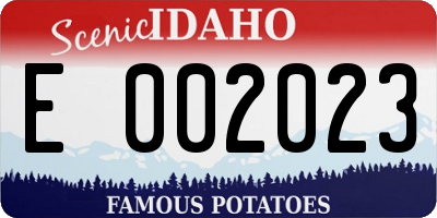 ID license plate E002023