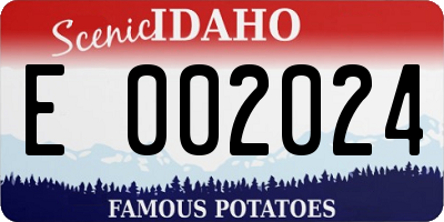 ID license plate E002024