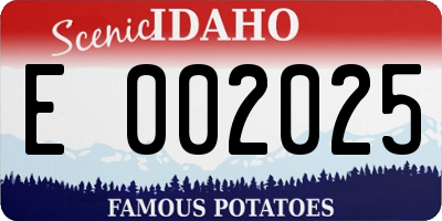 ID license plate E002025