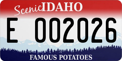 ID license plate E002026