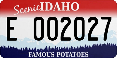 ID license plate E002027