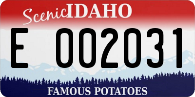 ID license plate E002031