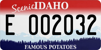 ID license plate E002032