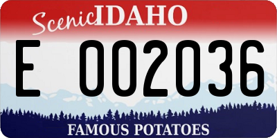 ID license plate E002036