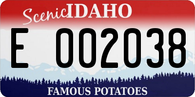 ID license plate E002038