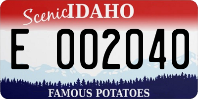 ID license plate E002040