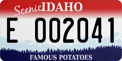 ID license plate E002041