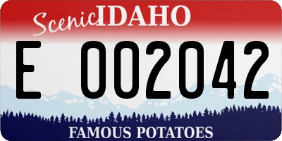 ID license plate E002042