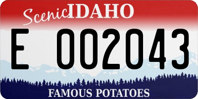 ID license plate E002043