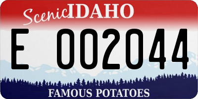 ID license plate E002044