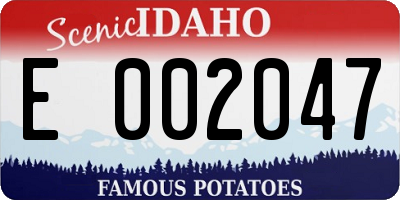 ID license plate E002047