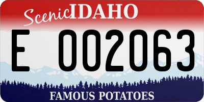 ID license plate E002063