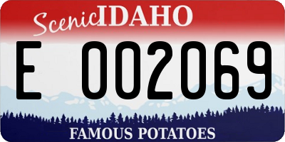 ID license plate E002069