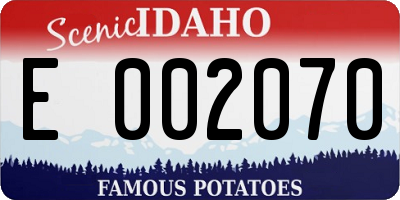 ID license plate E002070