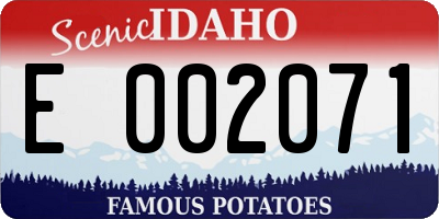 ID license plate E002071