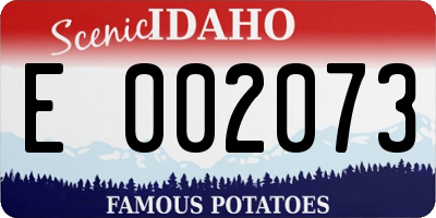 ID license plate E002073