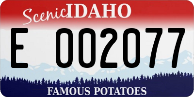 ID license plate E002077