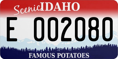 ID license plate E002080